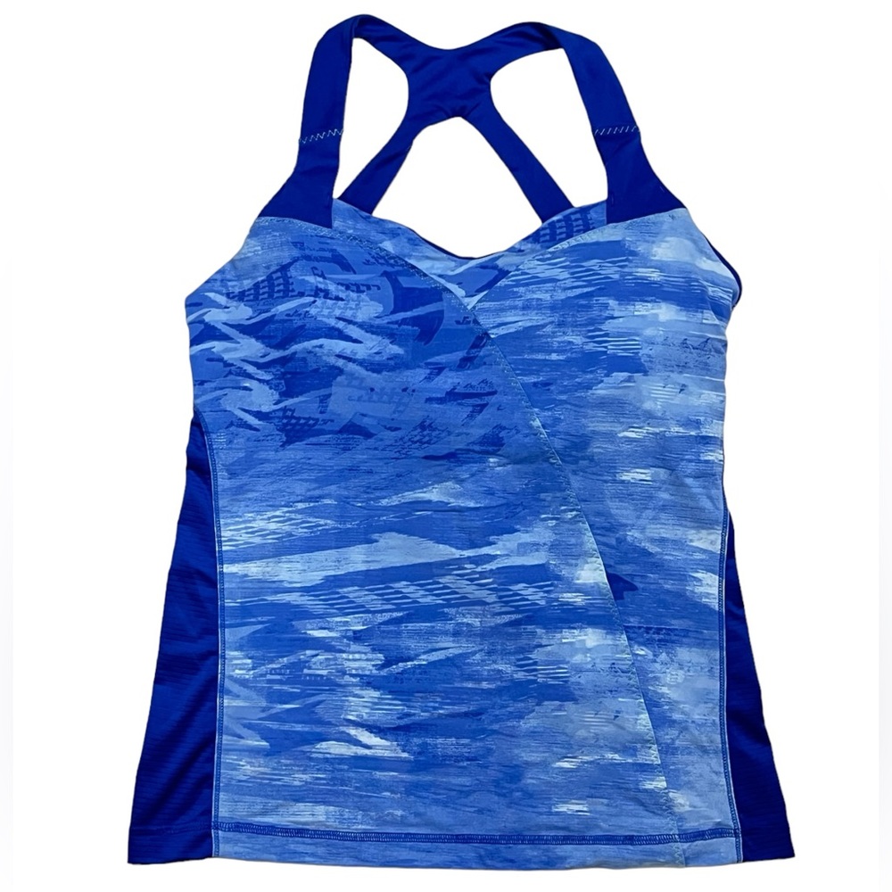 The North Face Racerback Tank Top Blue‎ Womens Size Large Side Vented Shelf Bra